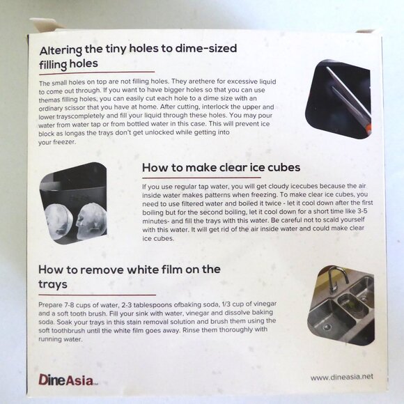 DINE ASIA BRAND TWO 3D SKULL ICE CUBE SILICONE TRAY MAKER MOLD FORMS (USED ONCE - Picture 4 of 12